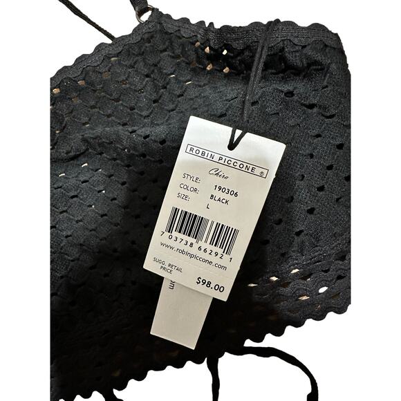 Robin Piccone Chira‎ black bikini top size Large NEW - Picture 4 of 5